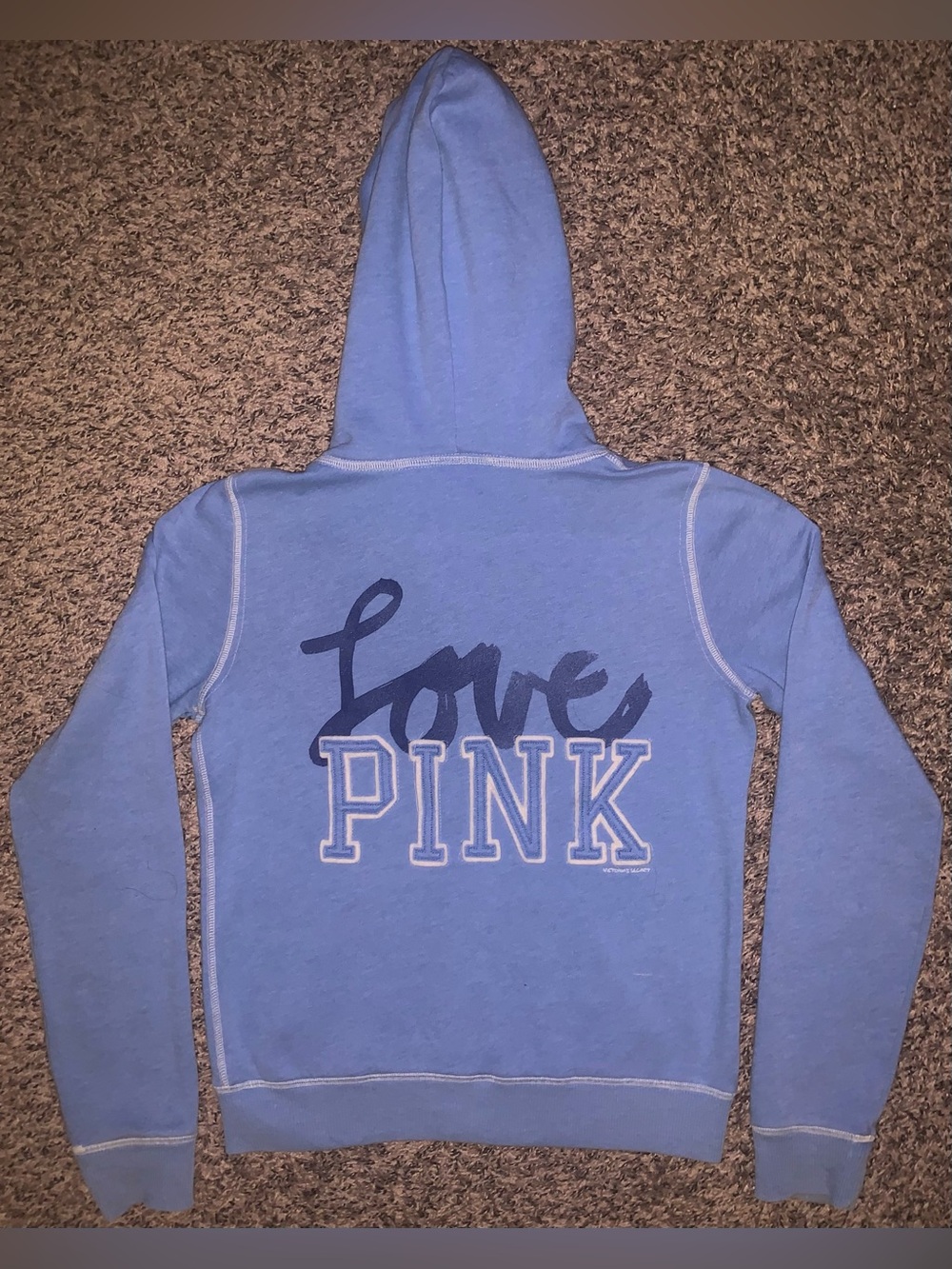 PINK Victoria's Secret 2009 Light Blue 'Love PINK' Hoodie
